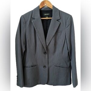 Eddie Bauer gray 2 button machine washable lined lg slv blazer SZ 12P